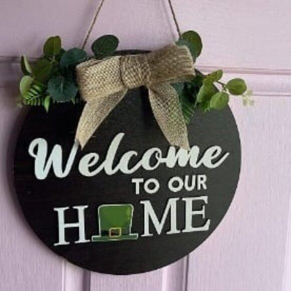 Interchangeable Welcome Sign for Front Door, Christmas Wreaths for Front Door - Picture 2 of 2